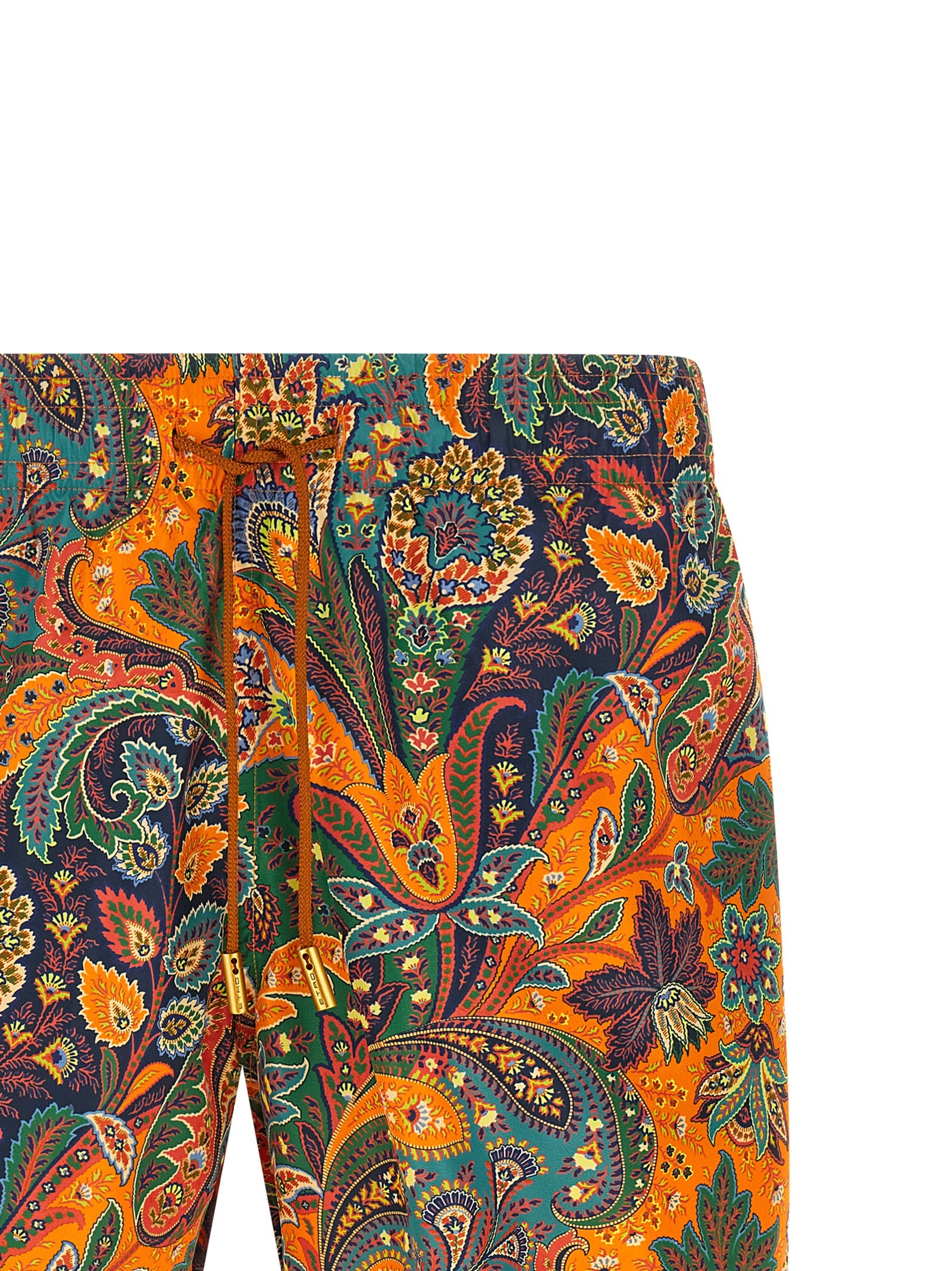 Etro 100% Polyester swim shorts in orange — view 3