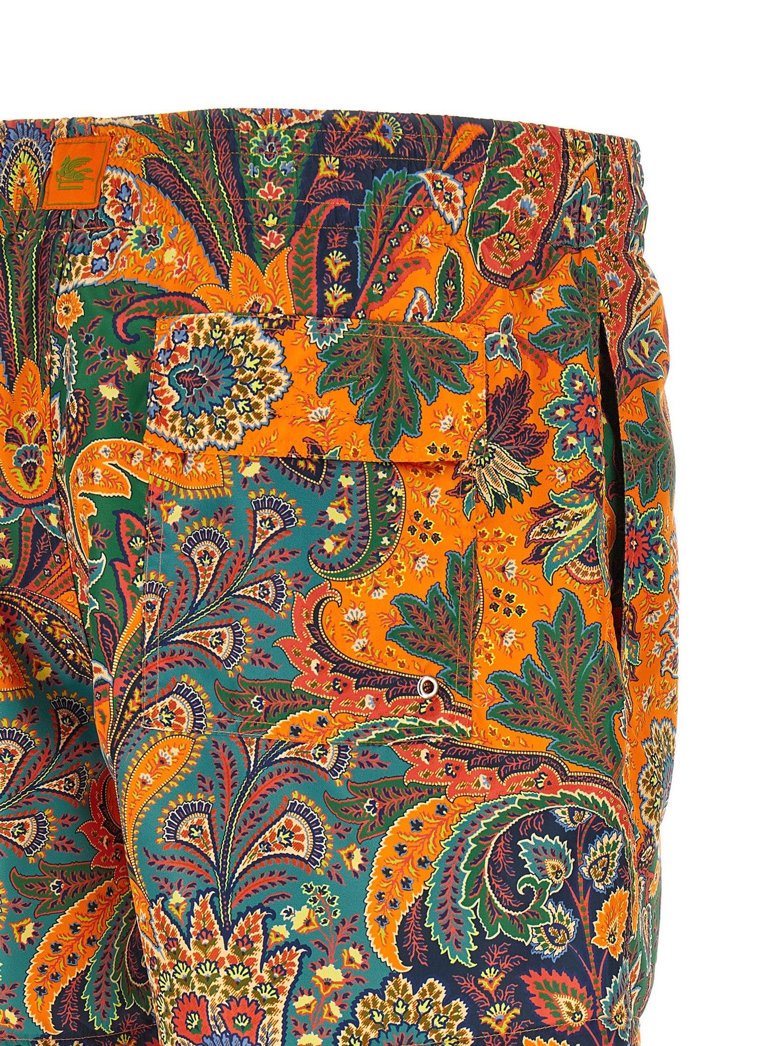 Etro 100% Polyester swim shorts in orange — view 4