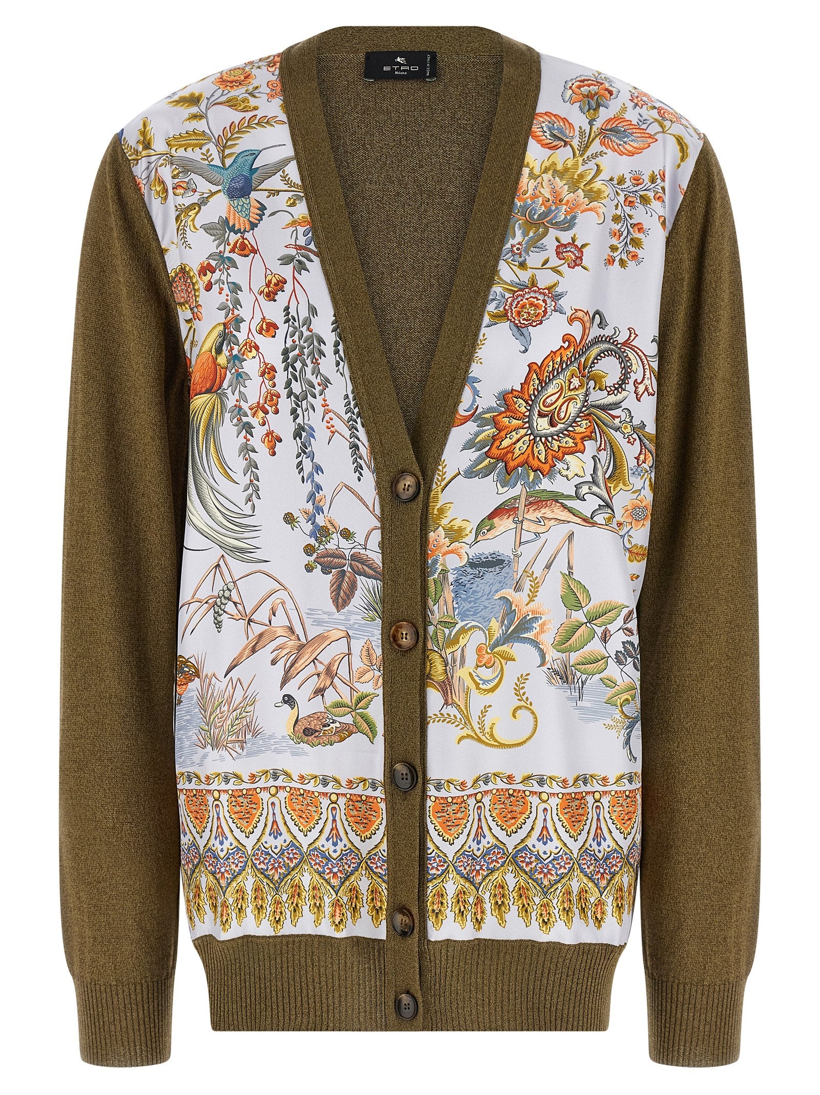 Etro 60% cotton cardigan in green