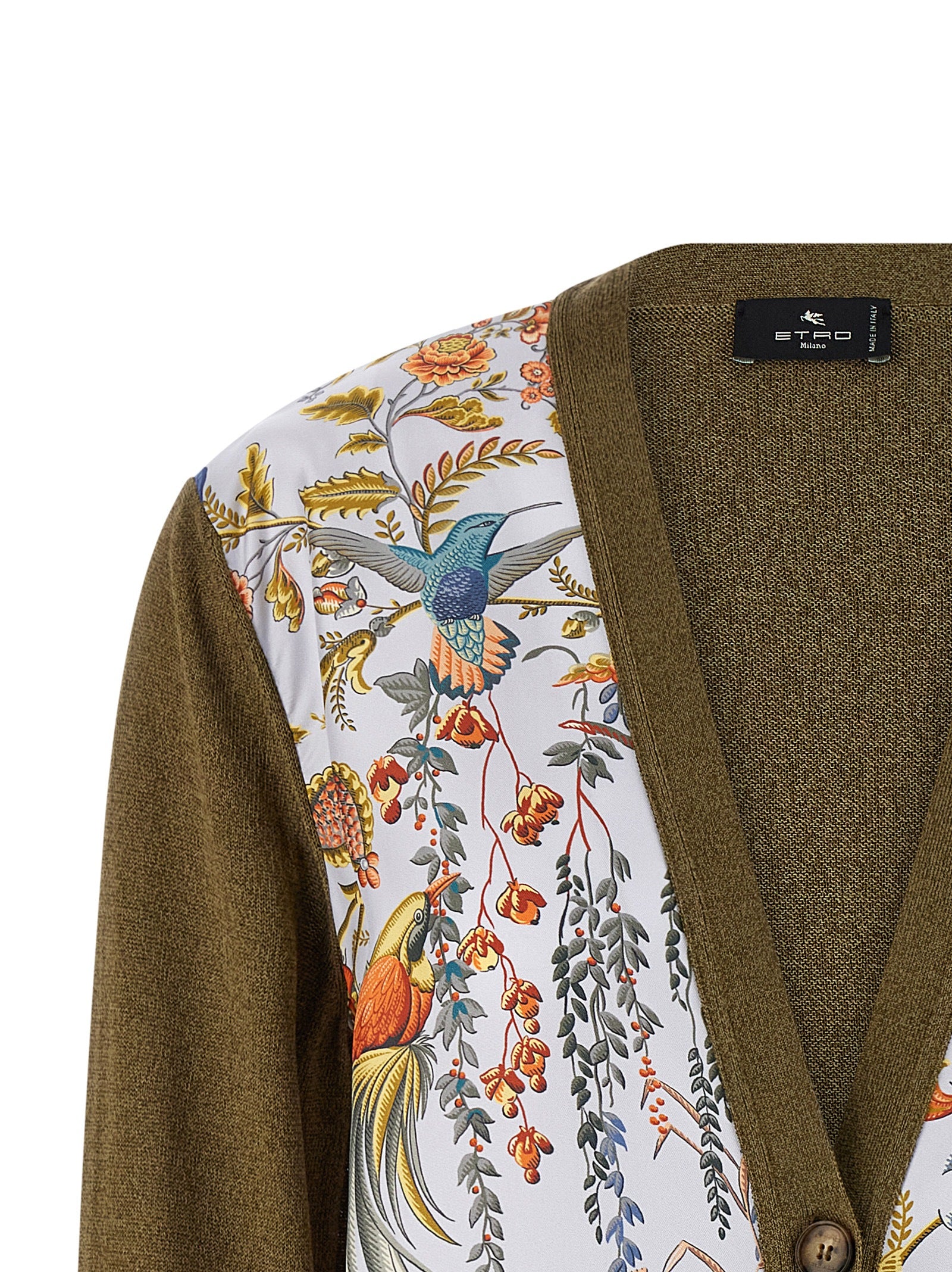 Etro 60% cotton cardigan in green — view 3