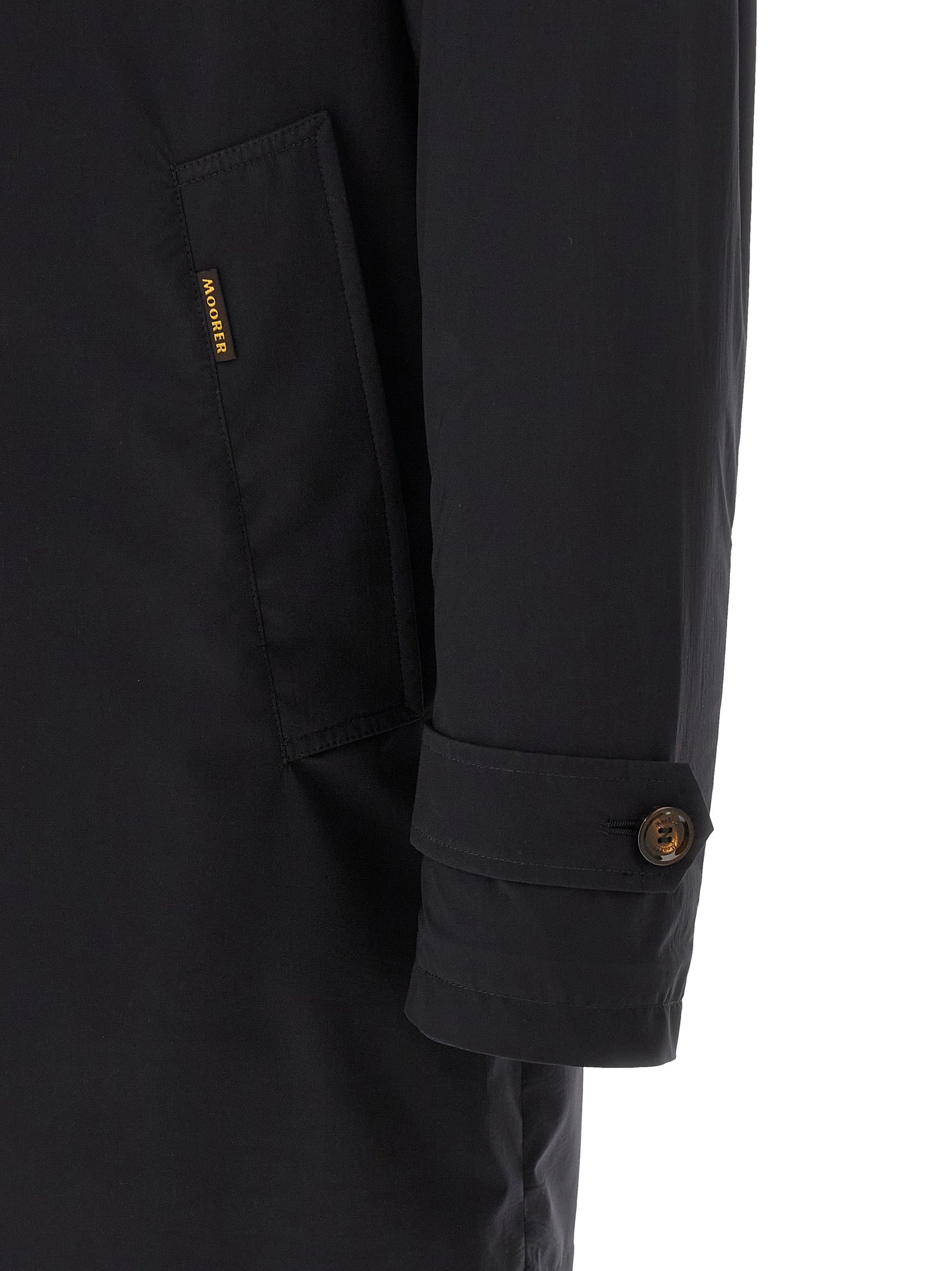 Moorer 68% Polyamide trench coat in black — view 4