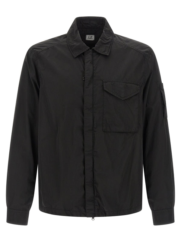 C.P. Company 100% polyamide overshirt in black