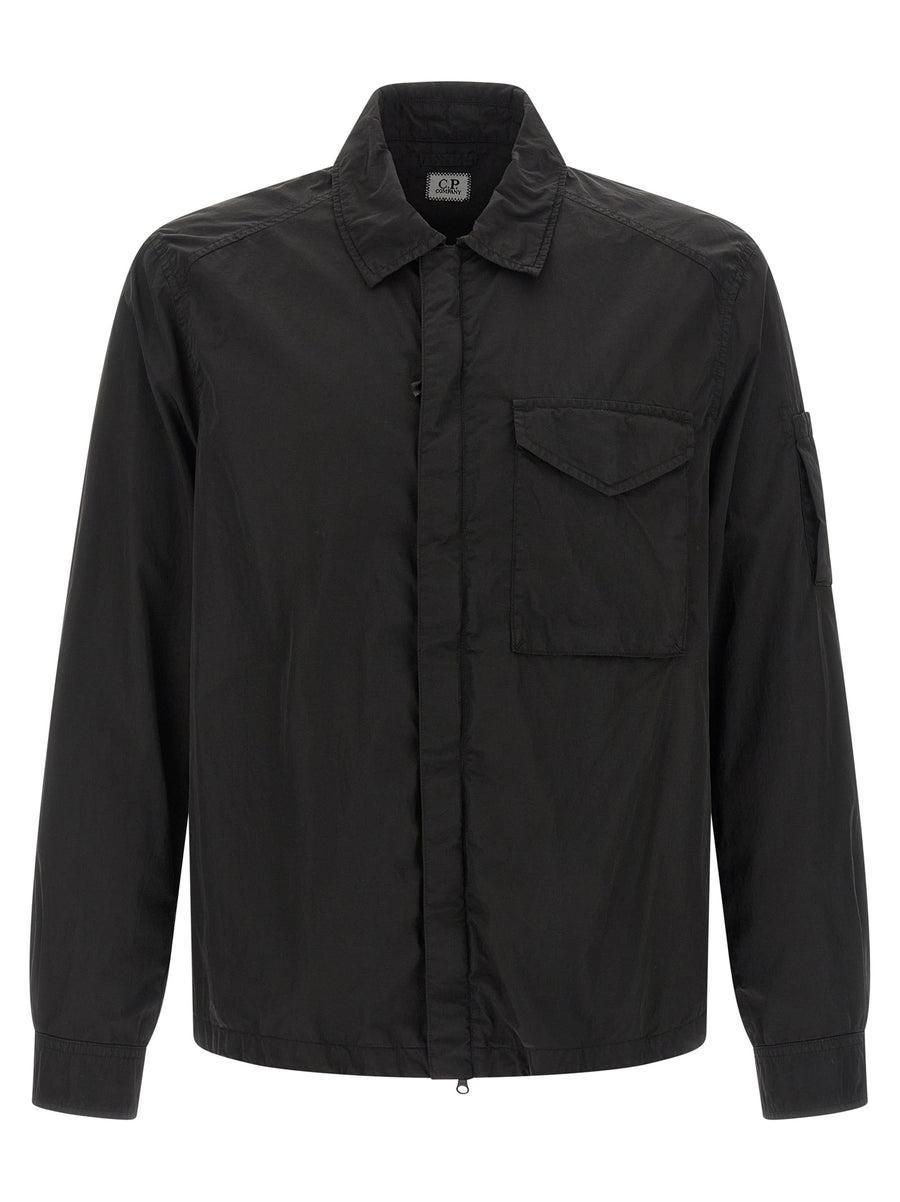 C.P. Company 100% polyamide overshirt in black