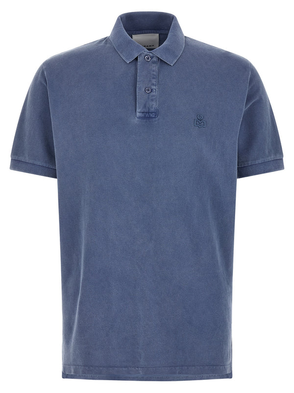Marant 100% cotton polo shirt in blue