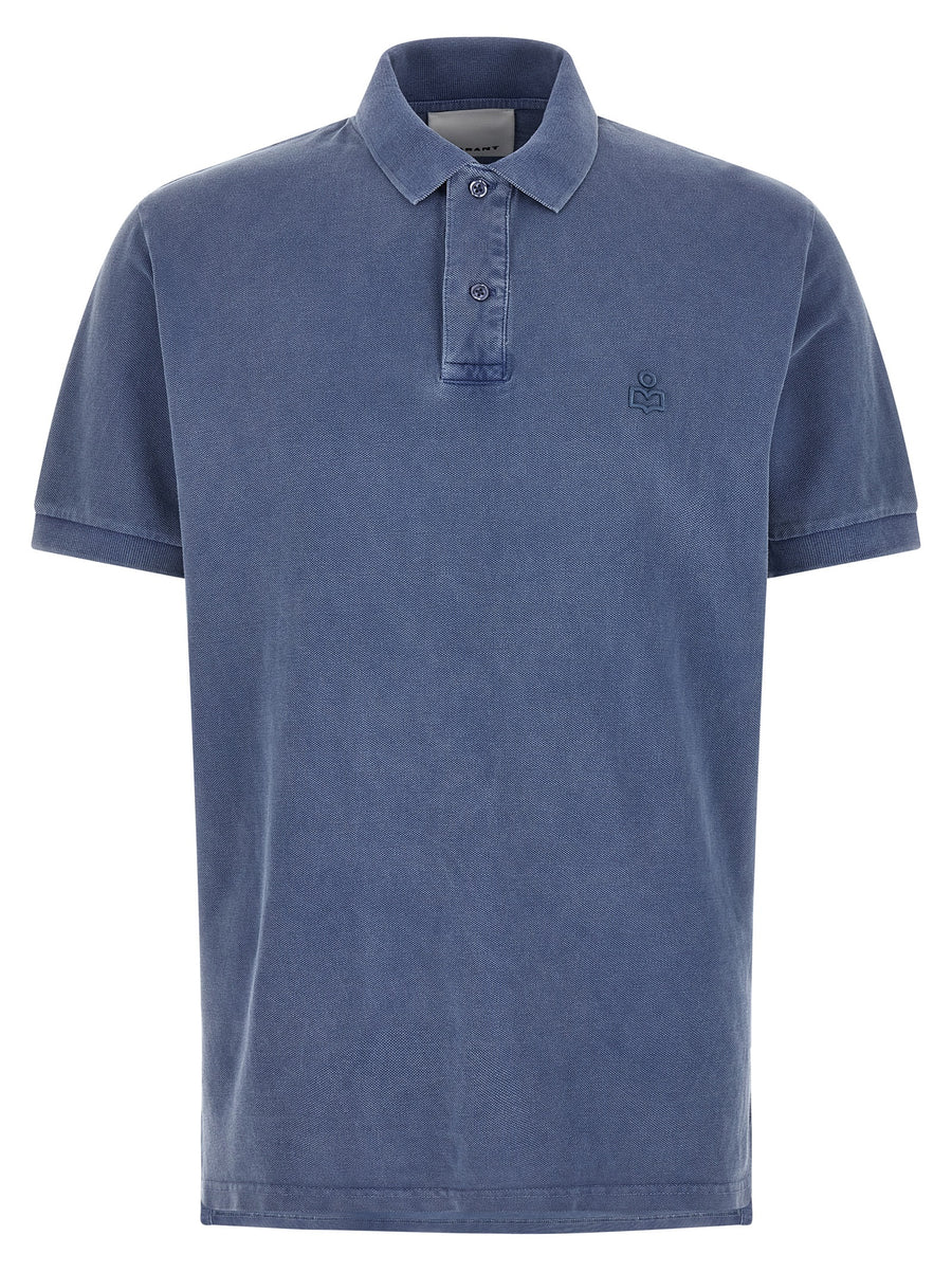 Marant 100% cotton polo shirt in blue
