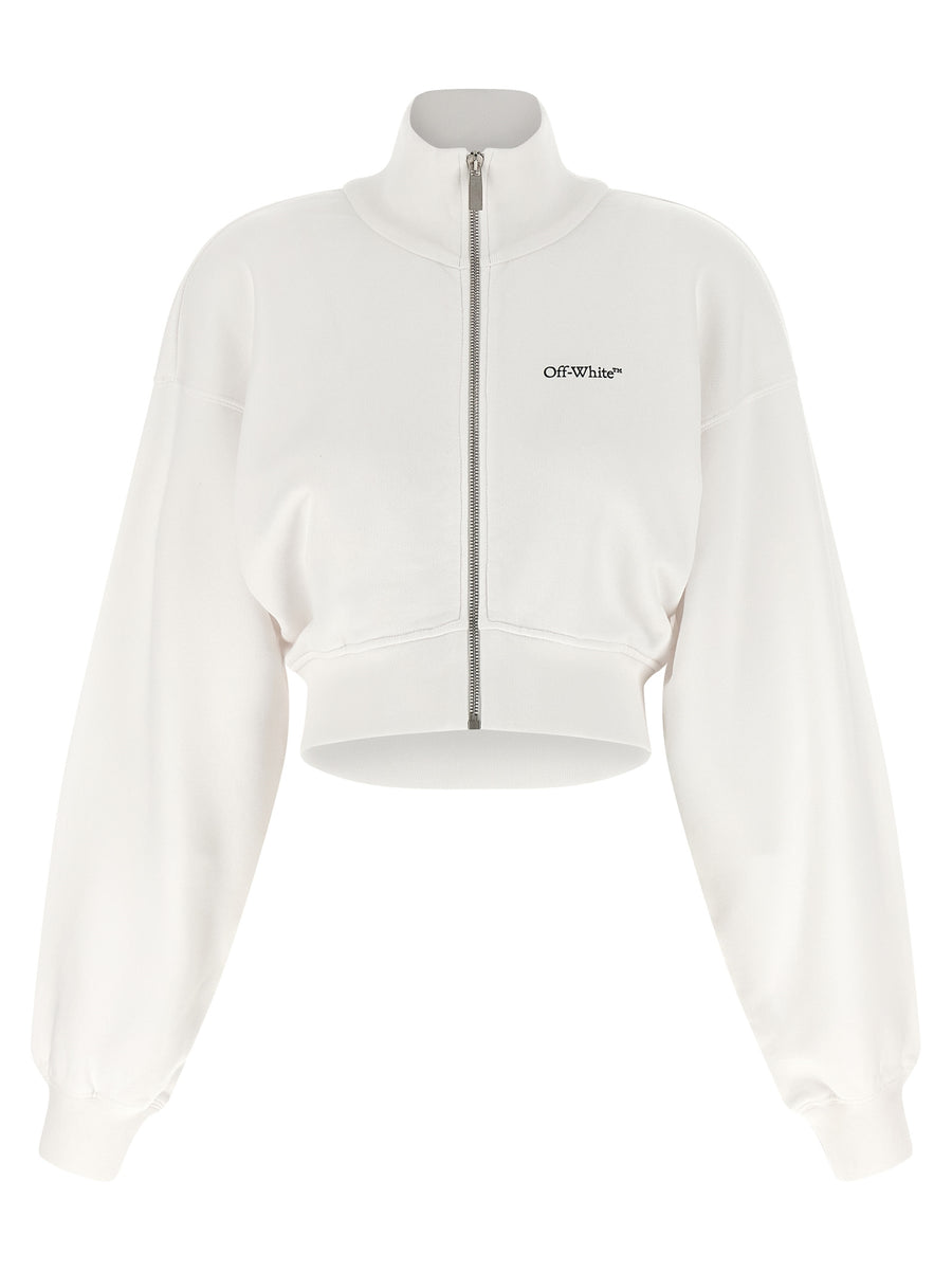 Off-White 100% cotton sweatshirt in white