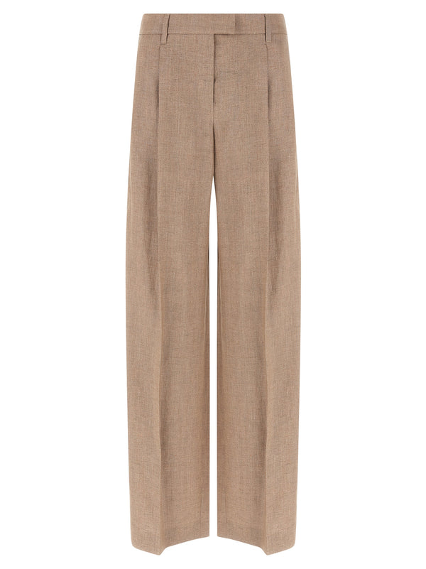 Brunello Cucinelli 92% linen trousers in pink