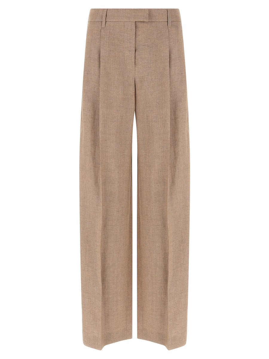 Brunello Cucinelli 92% linen trousers in pink