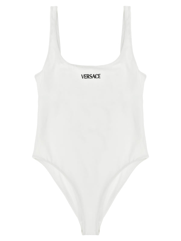 Versace 78% nylon one-piece swimsuit in white