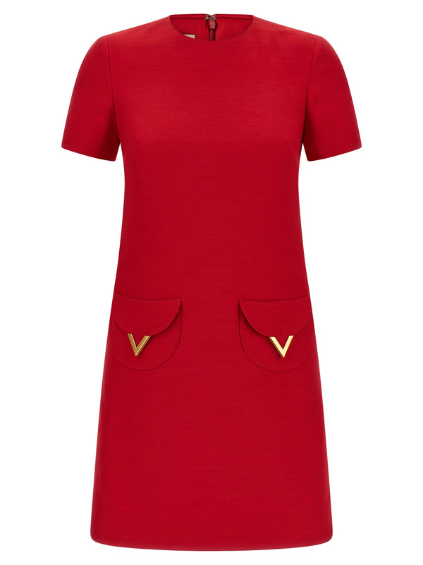 Valentino Garavani 65% virgin wool dress in red