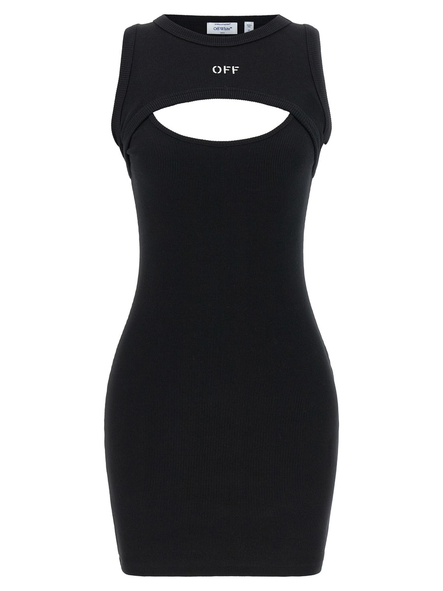 Off-White 98% cotton tank dress in black