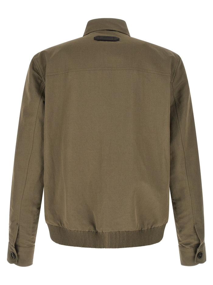 Brioni 53% linen jacket in green — view 2
