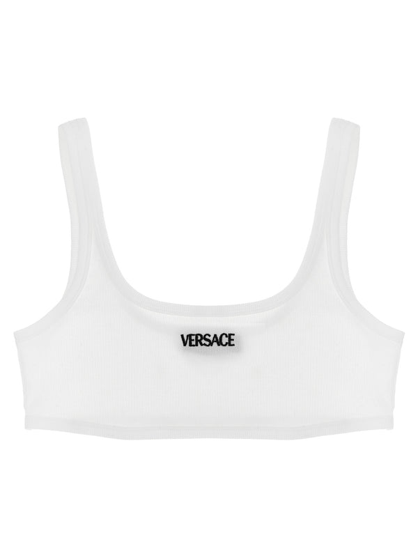 Versace 93% cotton tank top in white