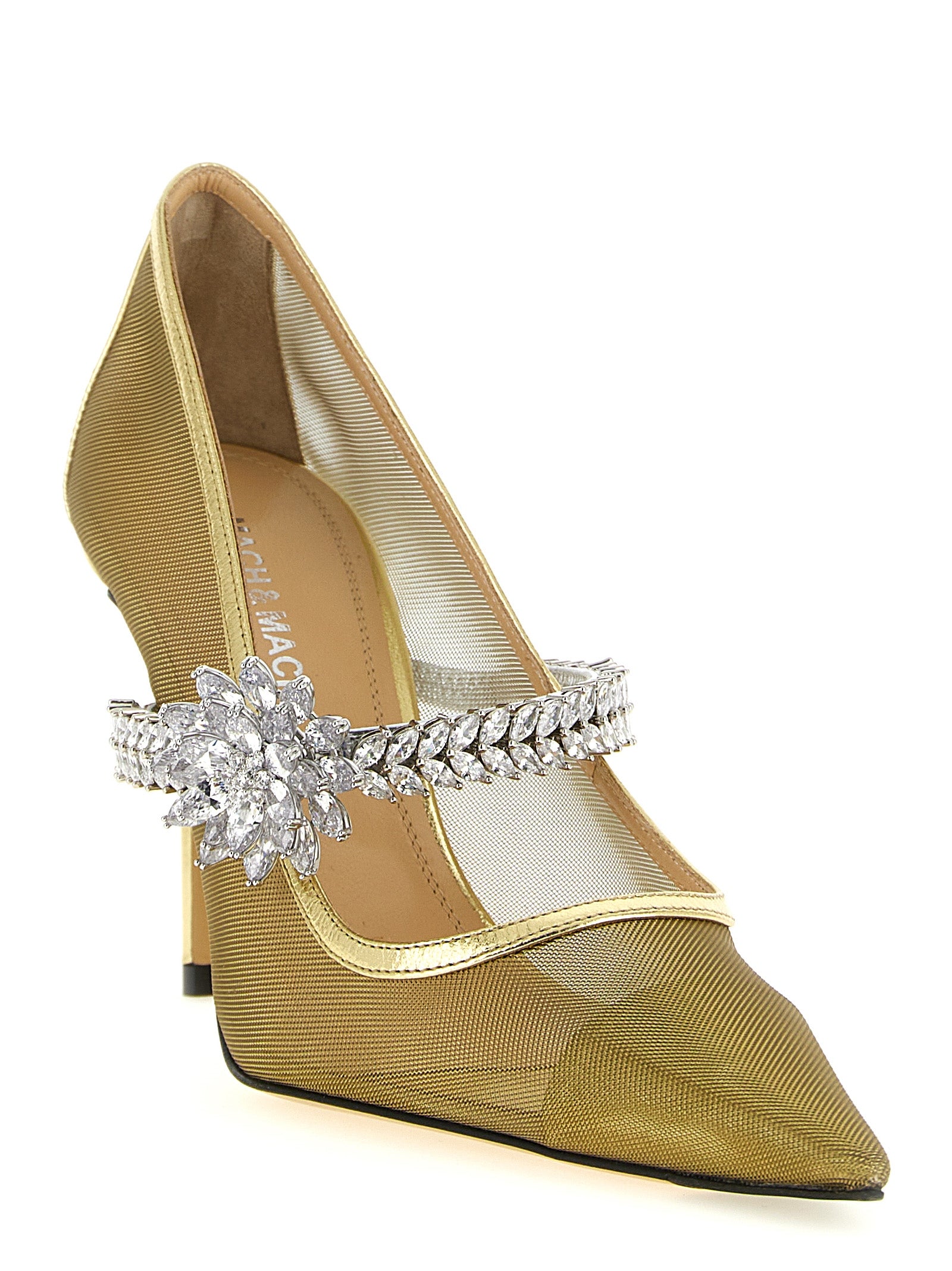 Mach & Mach 100% polyamide pump in gold — view 2