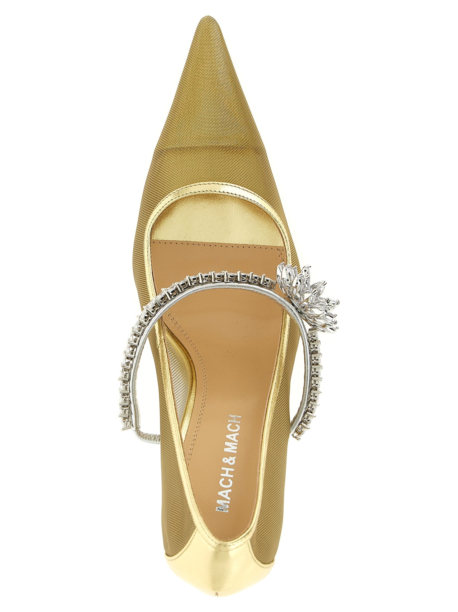 Mach & Mach 100% polyamide pump in gold — view 4