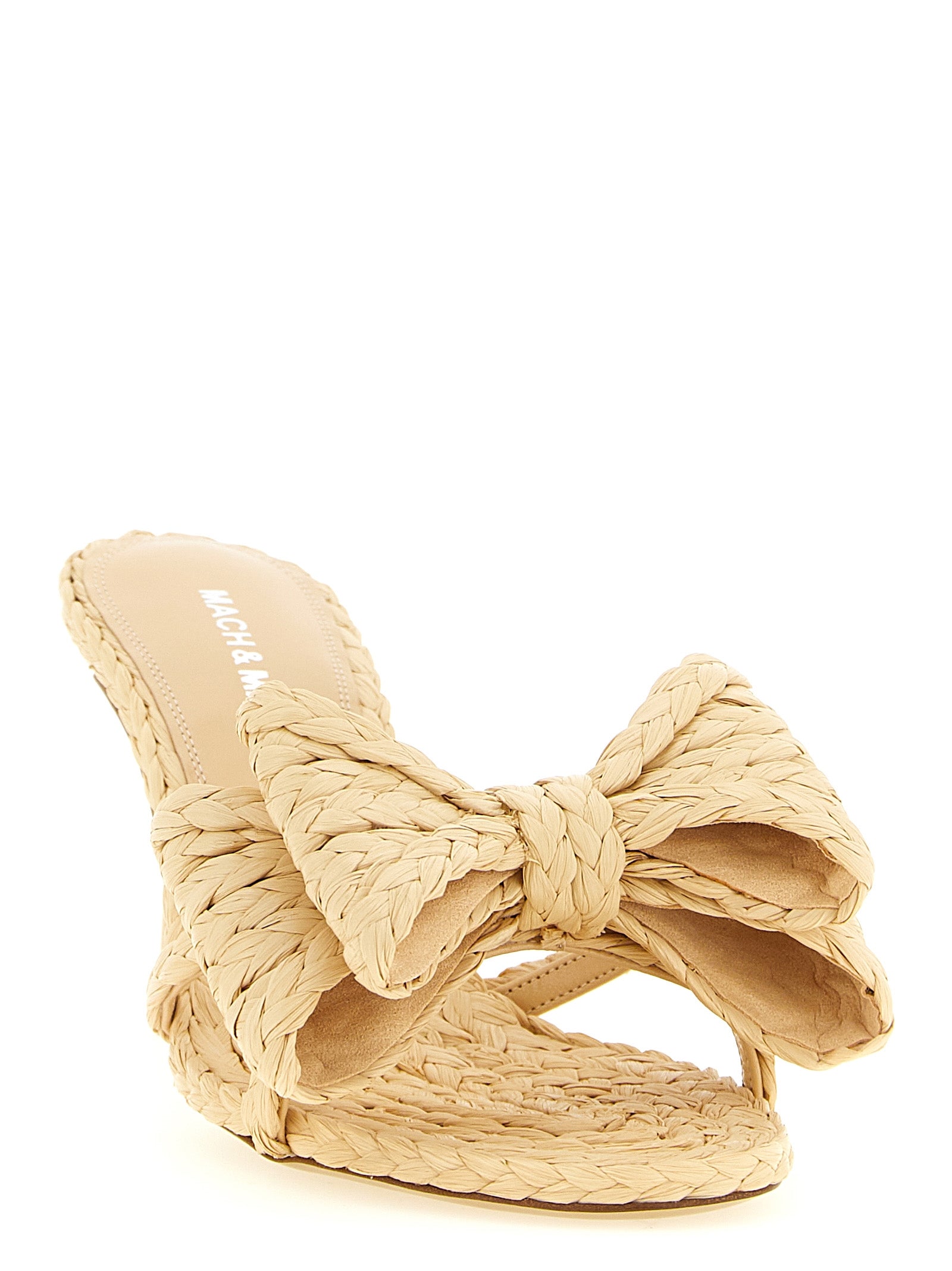 Mach & Mach 100% Raffia mule in beige — view 2