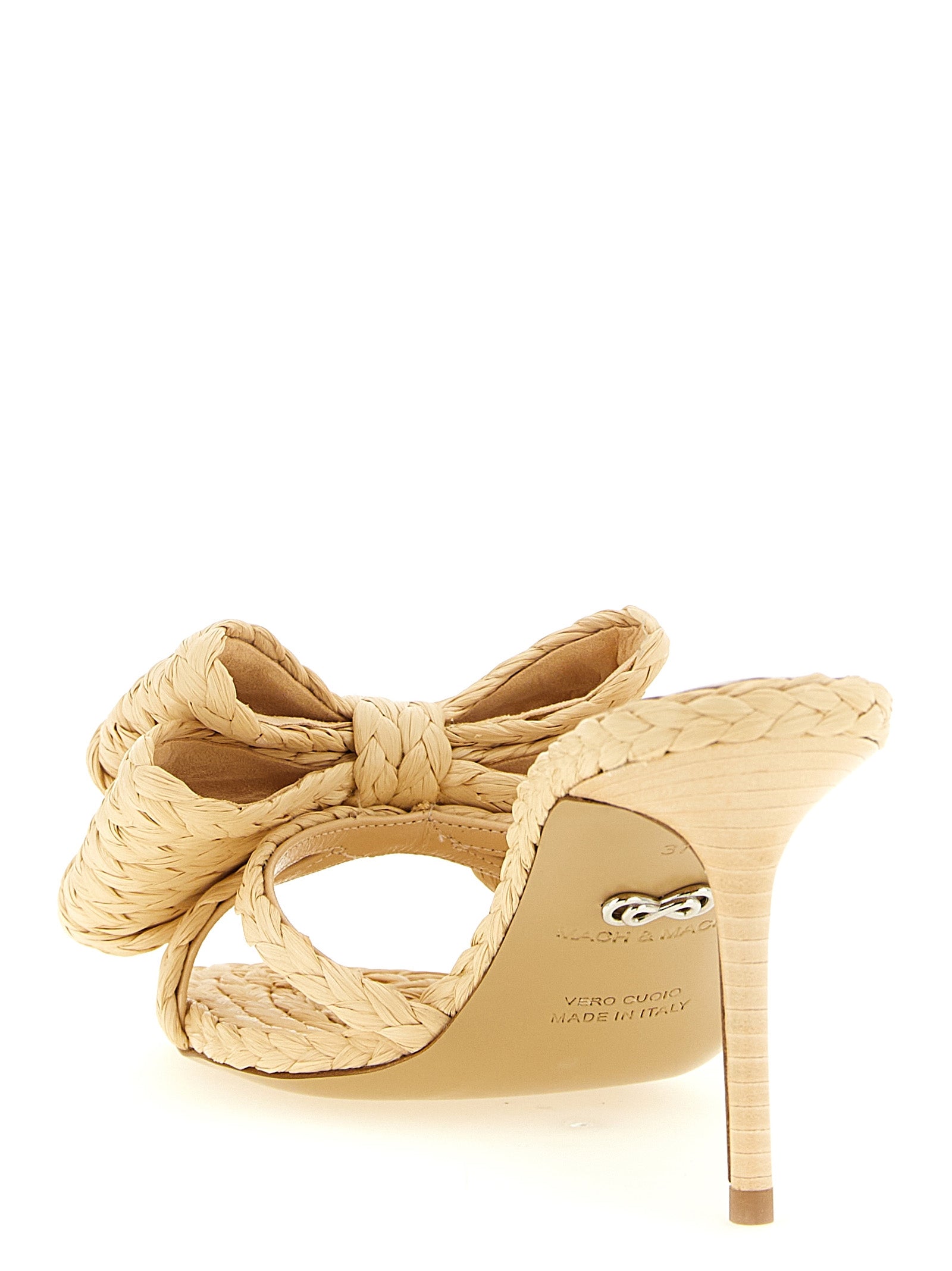 Mach & Mach 100% Raffia mule in beige — view 3