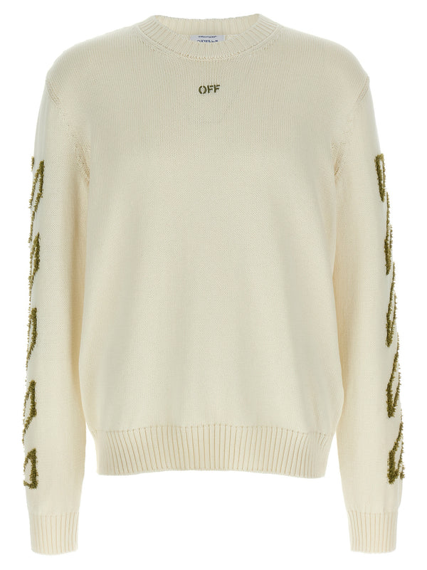 Off-White 100% cotton sweater in beige