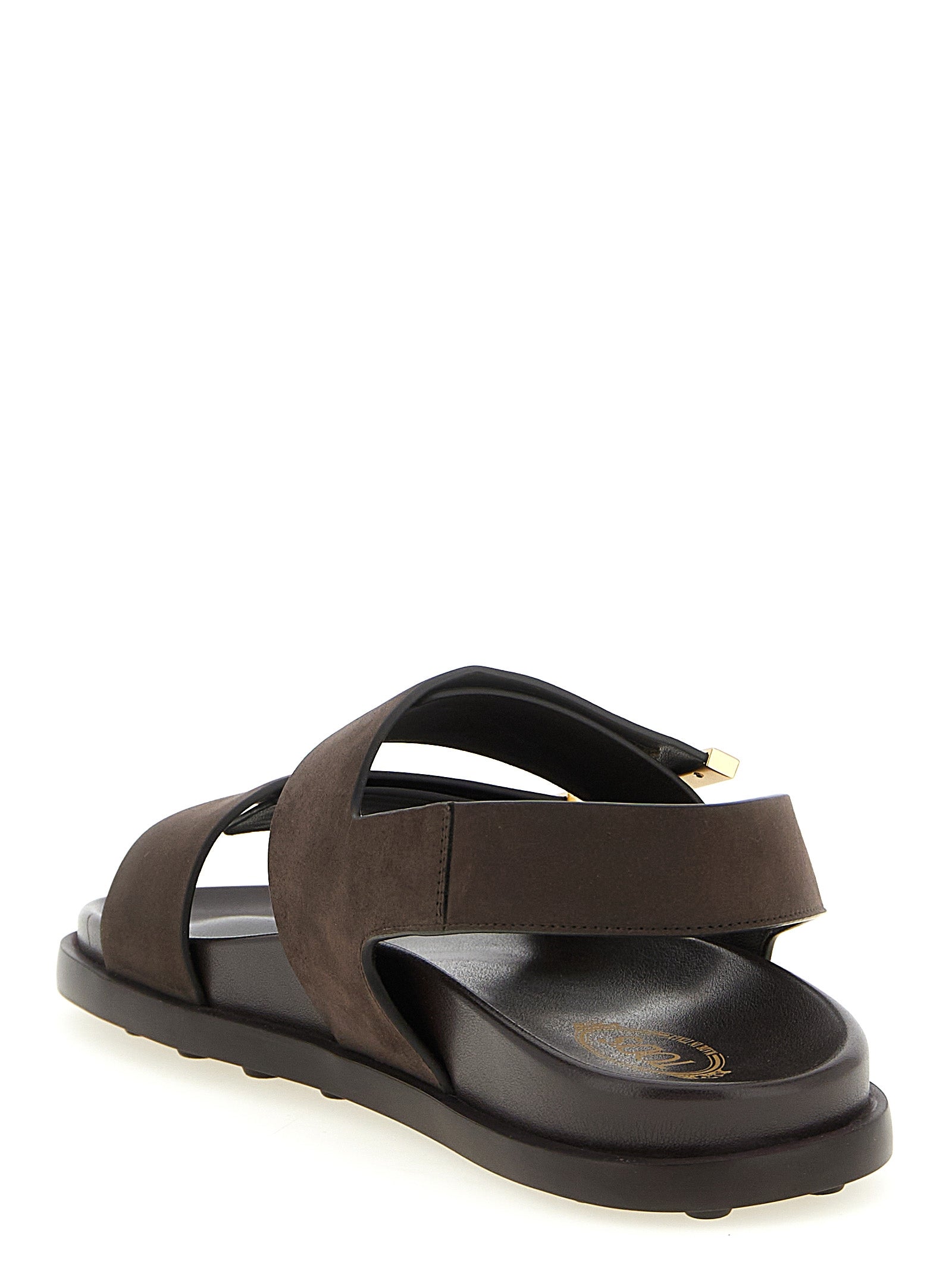 Tod's 100% calfskin leather sandal in brown — view 3