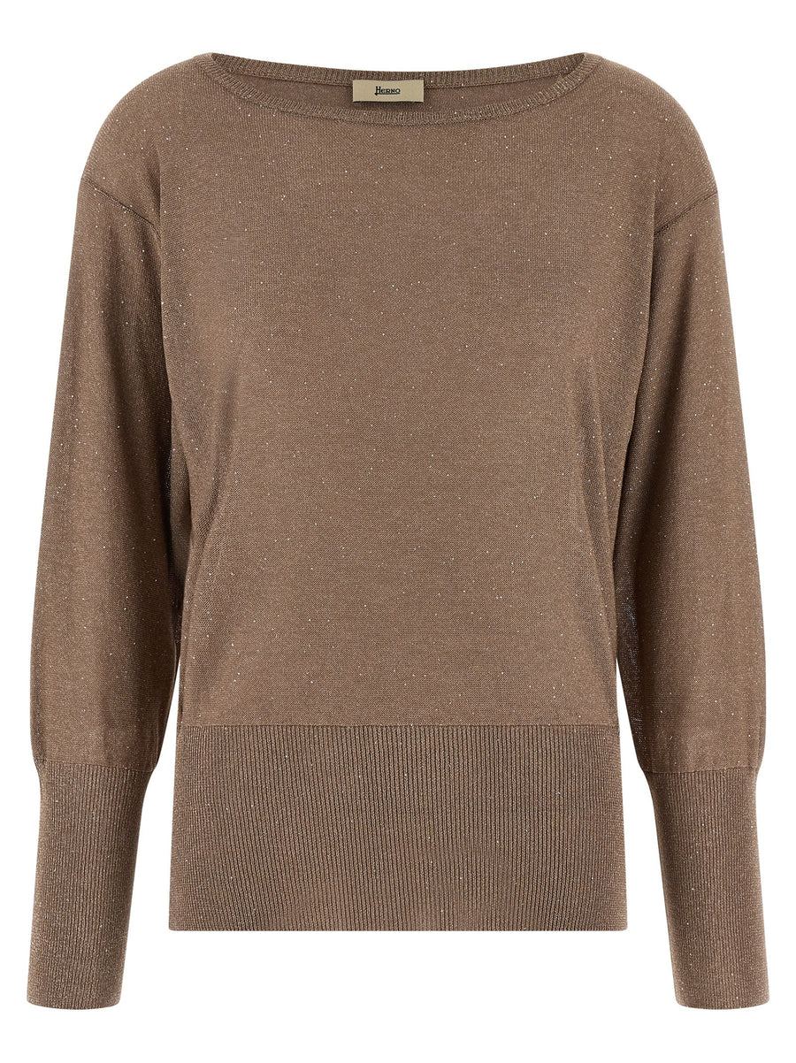 Herno 76% viscose sweater in brown