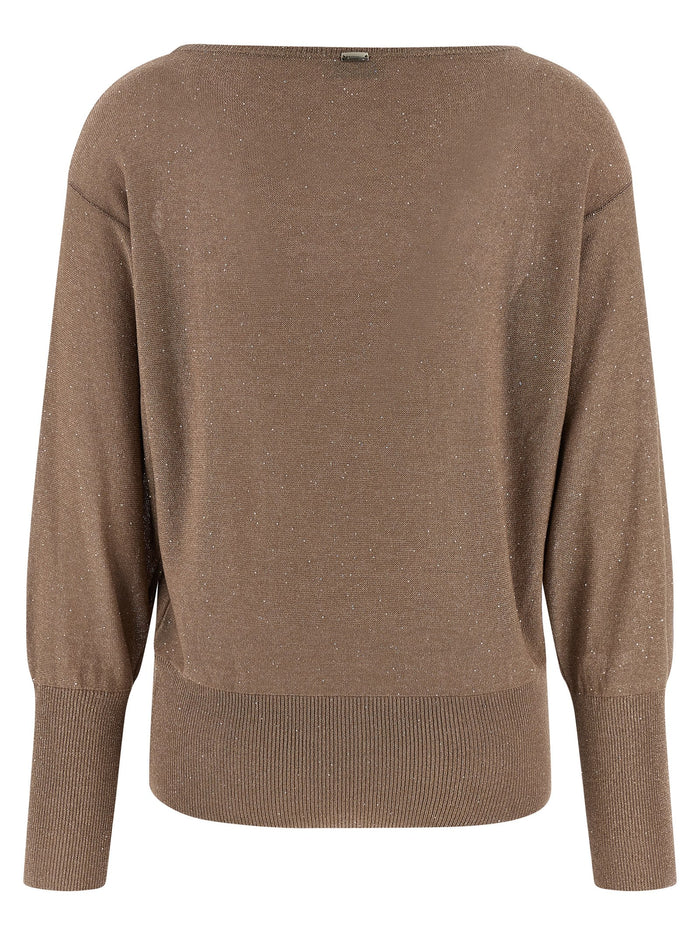 Herno 76% viscose sweater in brown — view 2