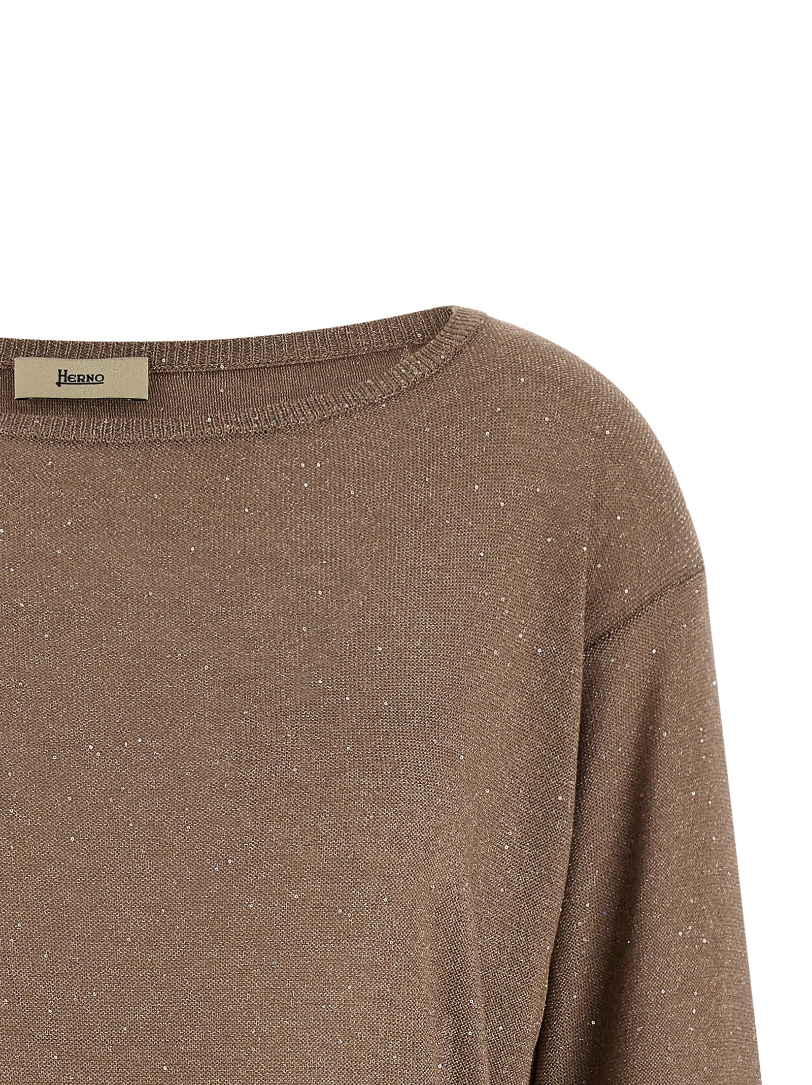 Herno 76% viscose sweater in brown — view 3
