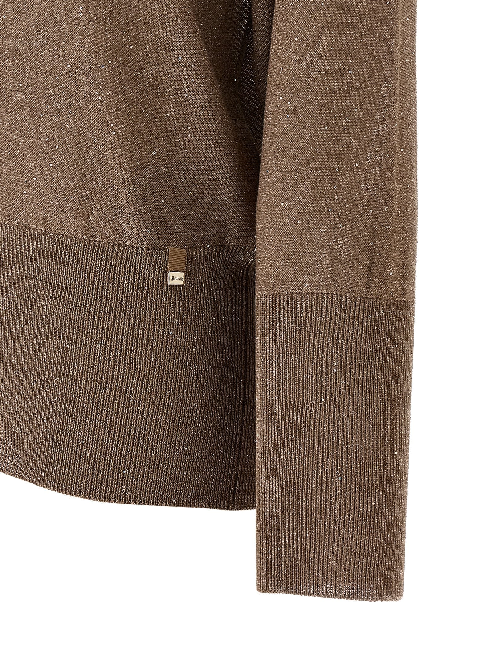 Herno 76% viscose sweater in brown — view 4