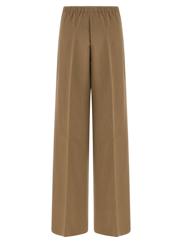 Herno 66% Viscose trousers in brown — view 2