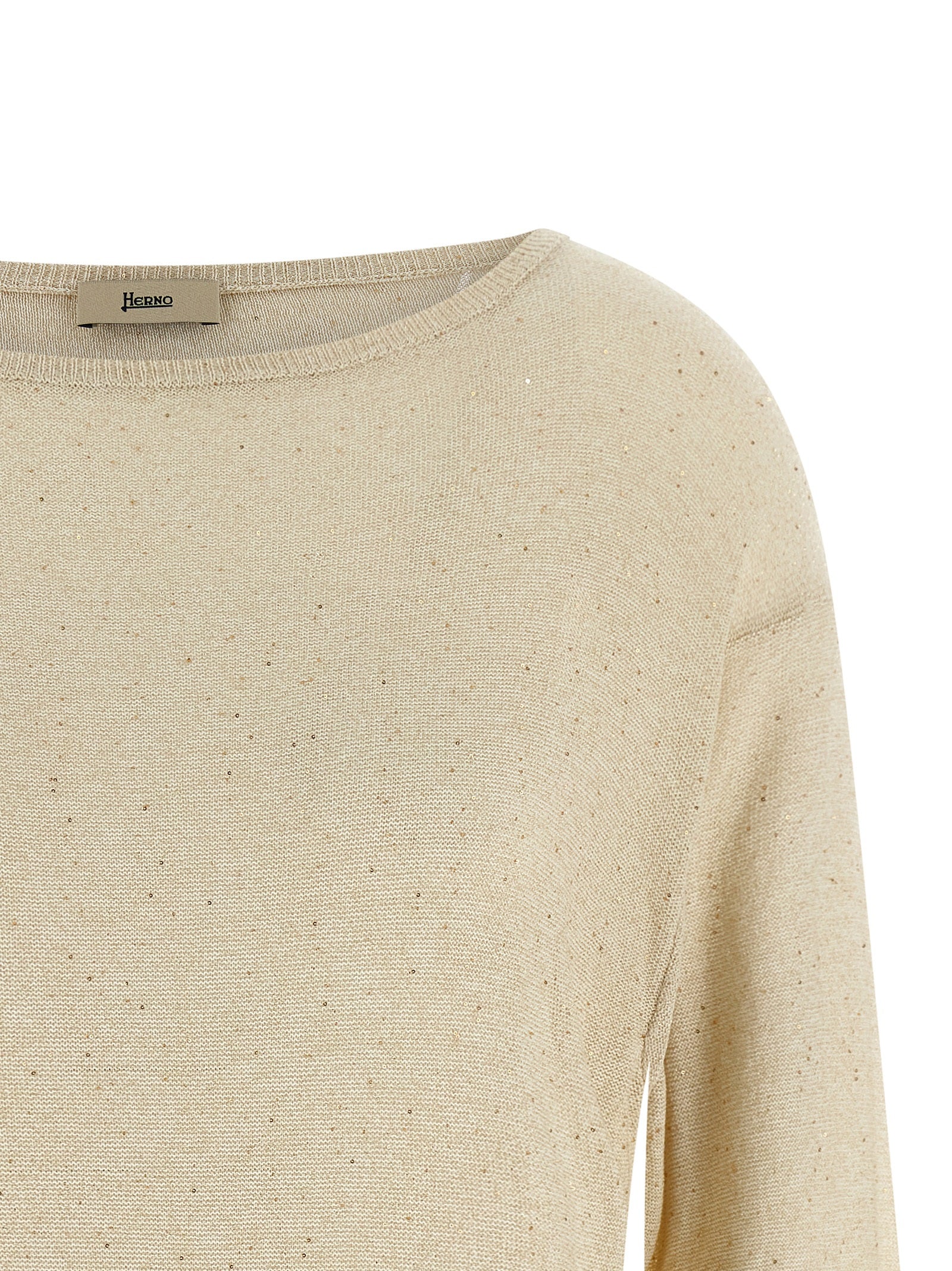 Herno 76% viscose sweater in beige — view 3