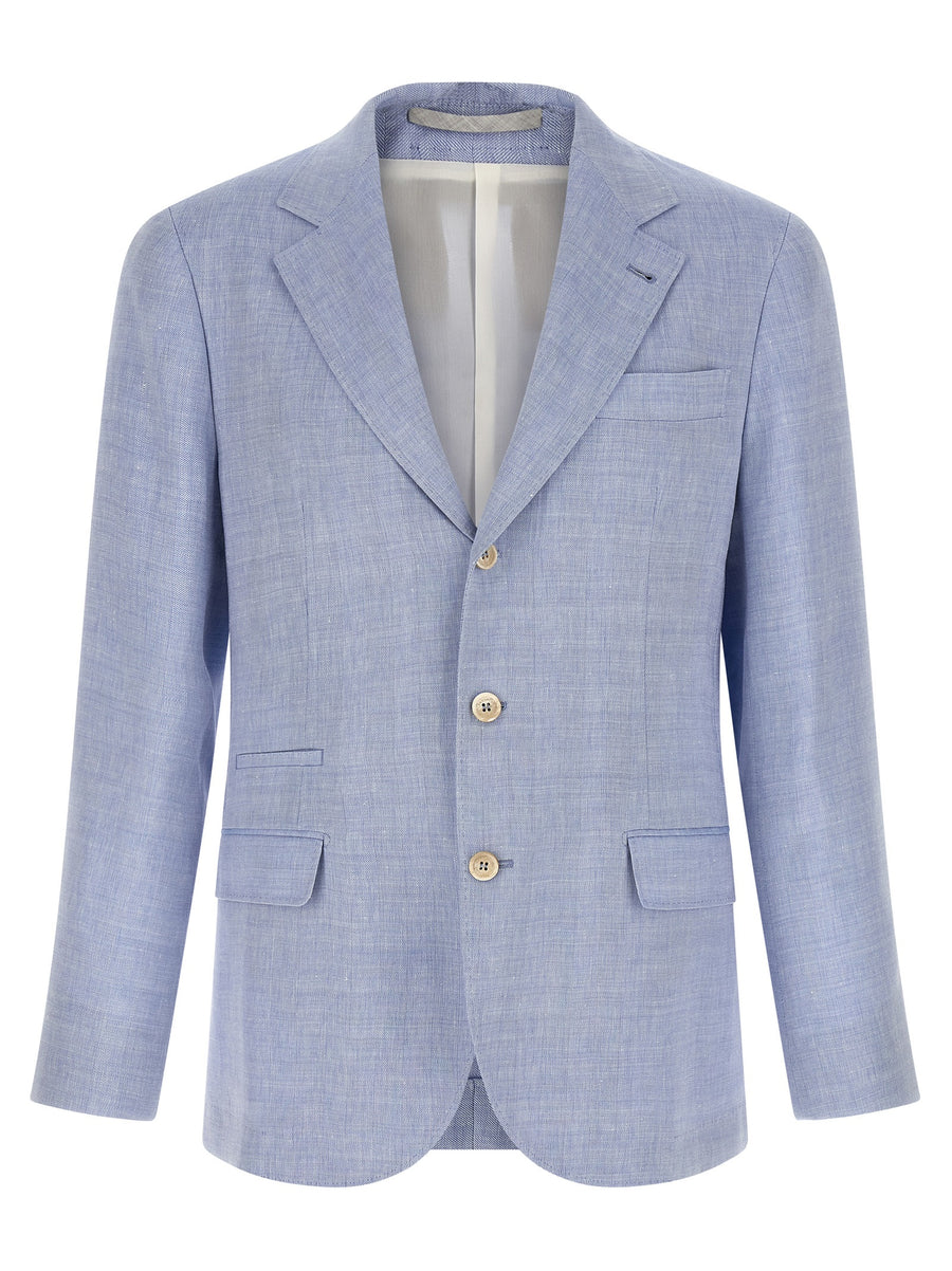 Brunello Cucinelli 60% Linen blazer in blue