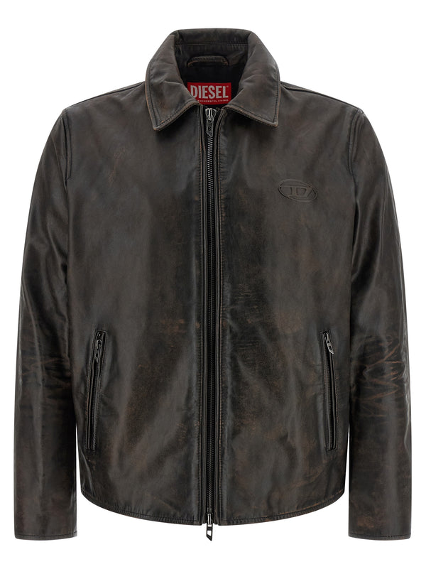 Brown Cowhide Leather Jacket Clothing