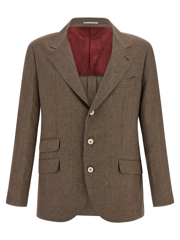 Brunello Cucinelli 100% linen blazer in brown