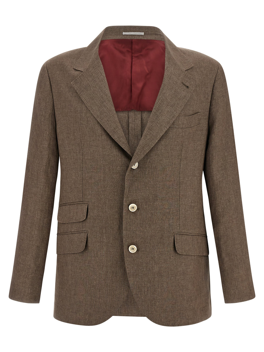 Brunello Cucinelli 100% linen blazer in brown