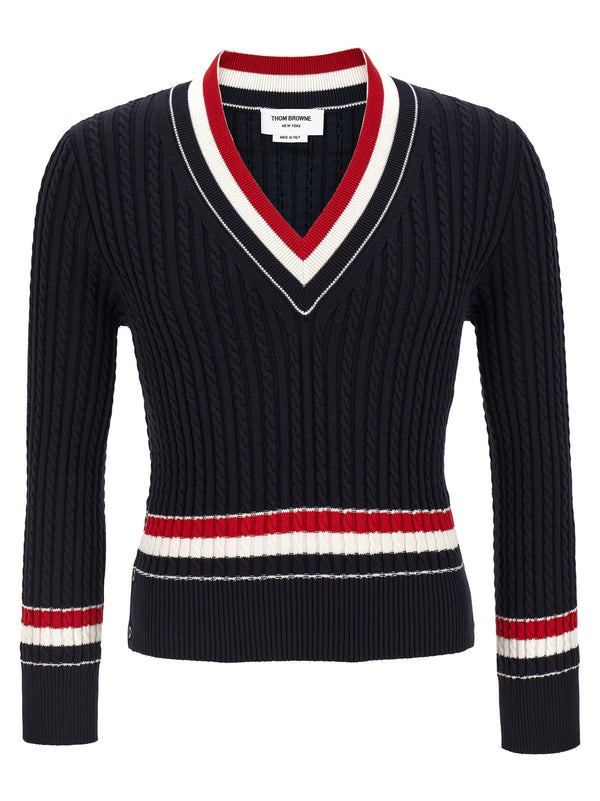 Thom Browne 100% cotton sweater in black