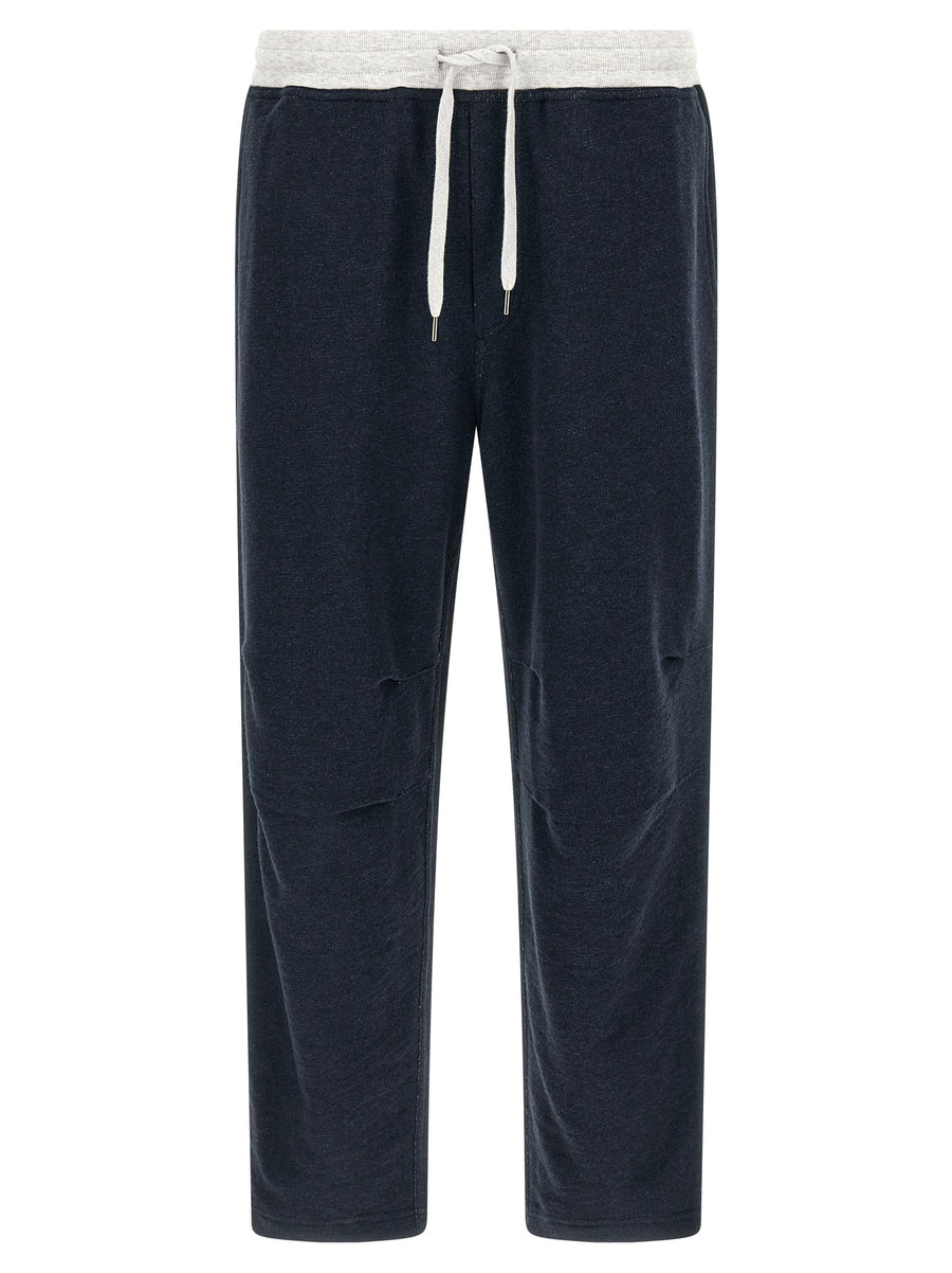 Brunello Cucinelli 91% Cotton joggers in navy