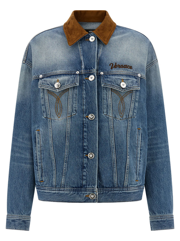Versace 100% cotton jacket in blue