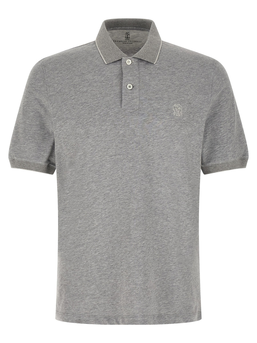 Brunello Cucinelli 100% Cotton polo shirt in gray
