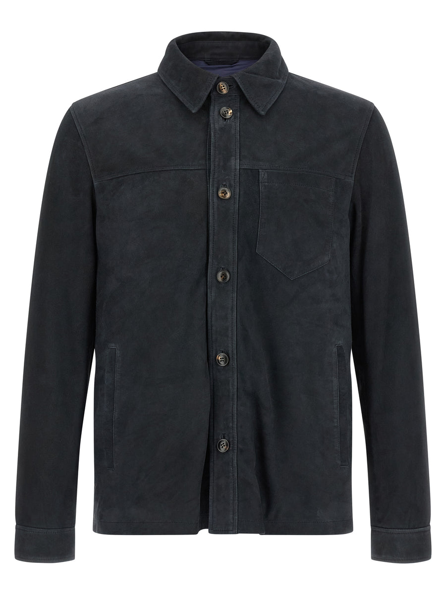 Pal Zileri 100% Leather jacket in navy