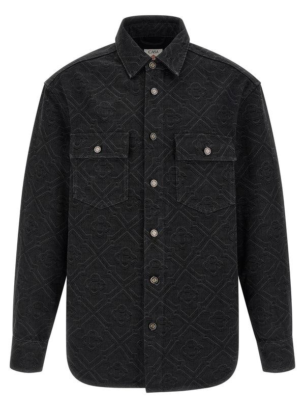 Casablanca 100% Cotton overshirt in black