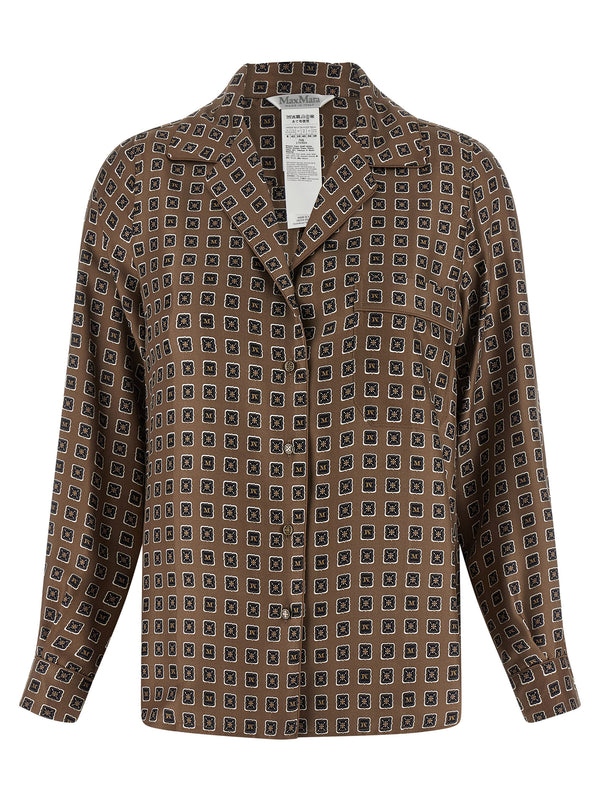 Max Mara 100% silk blouse in brown
