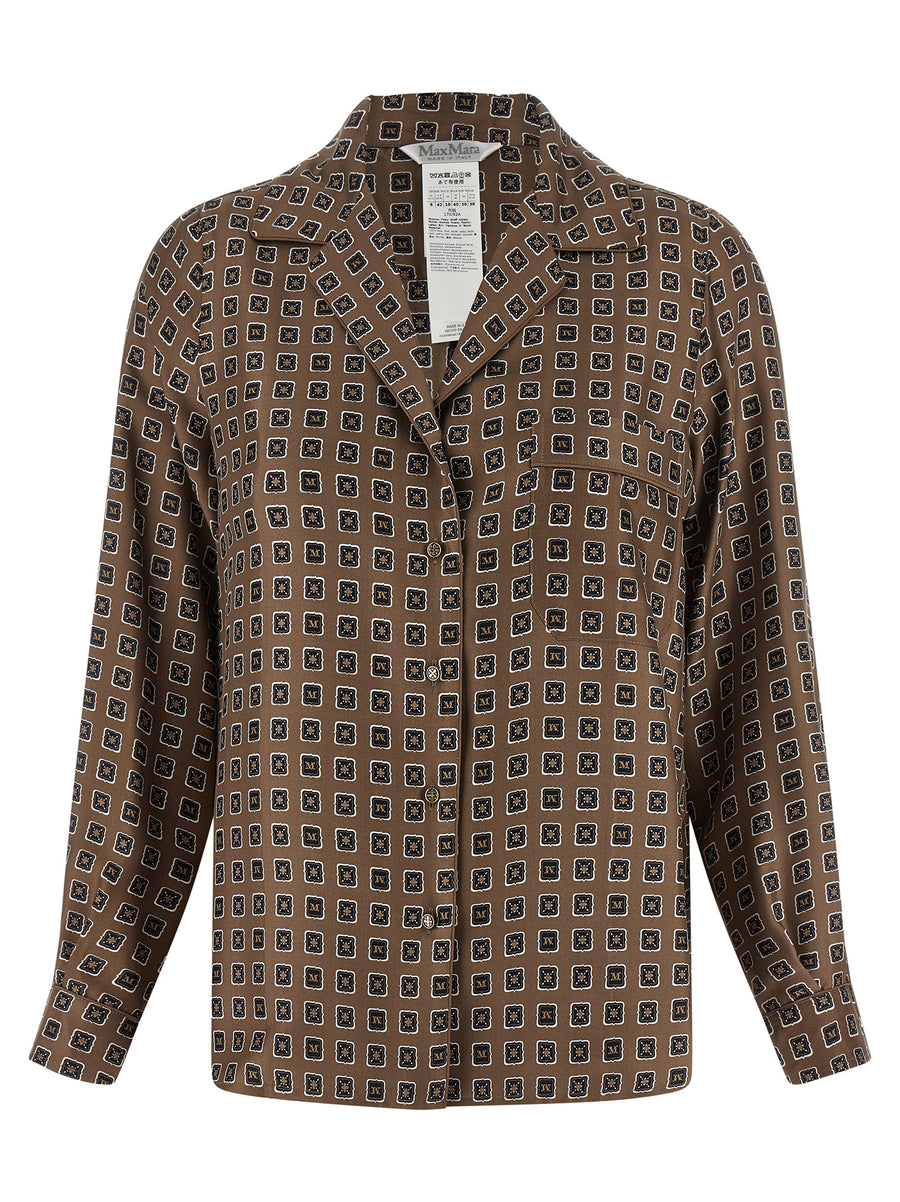 Max Mara 100% silk blouse in brown