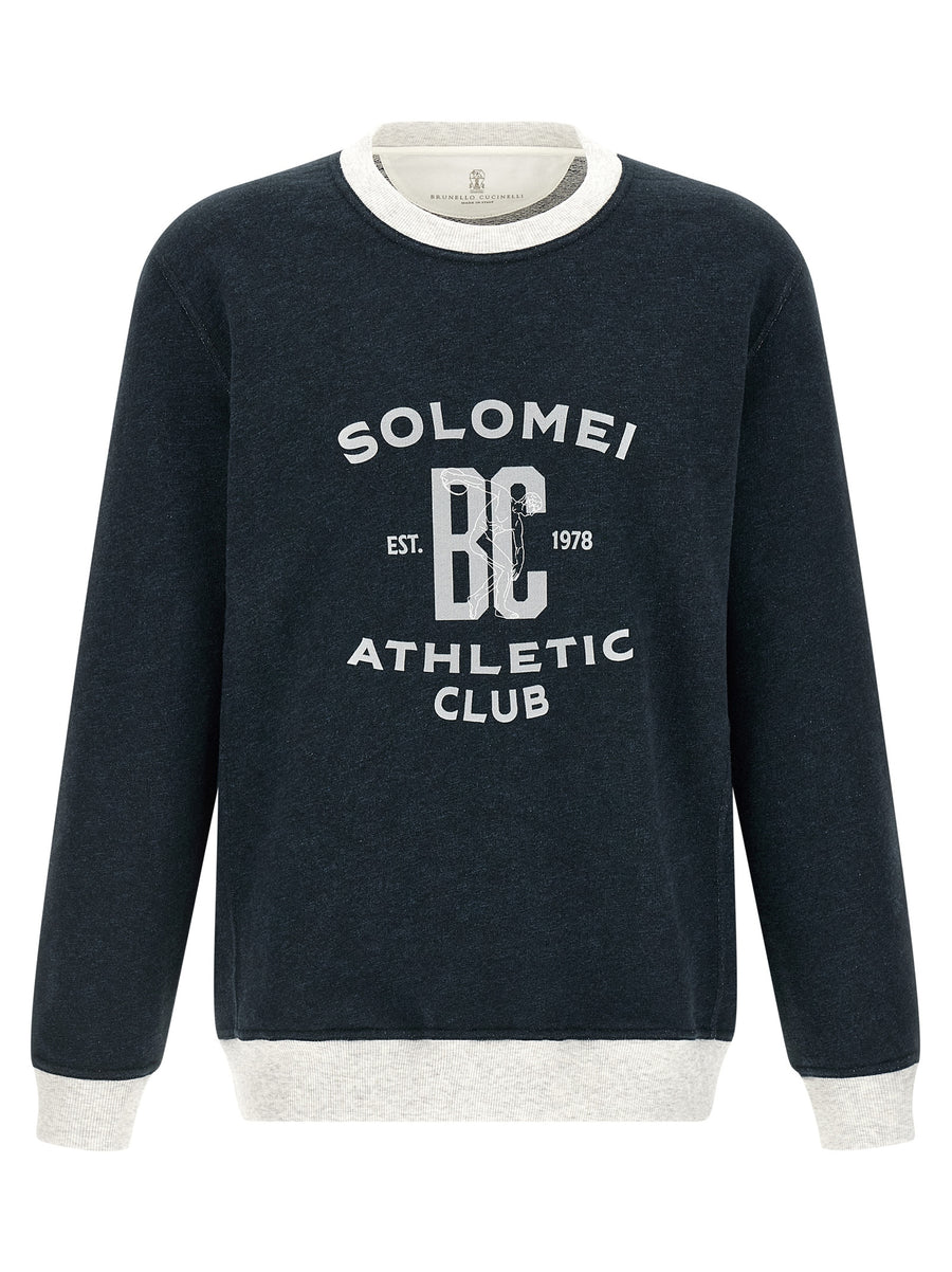 Brunello Cucinelli 91% Cotton sweatshirt in navy