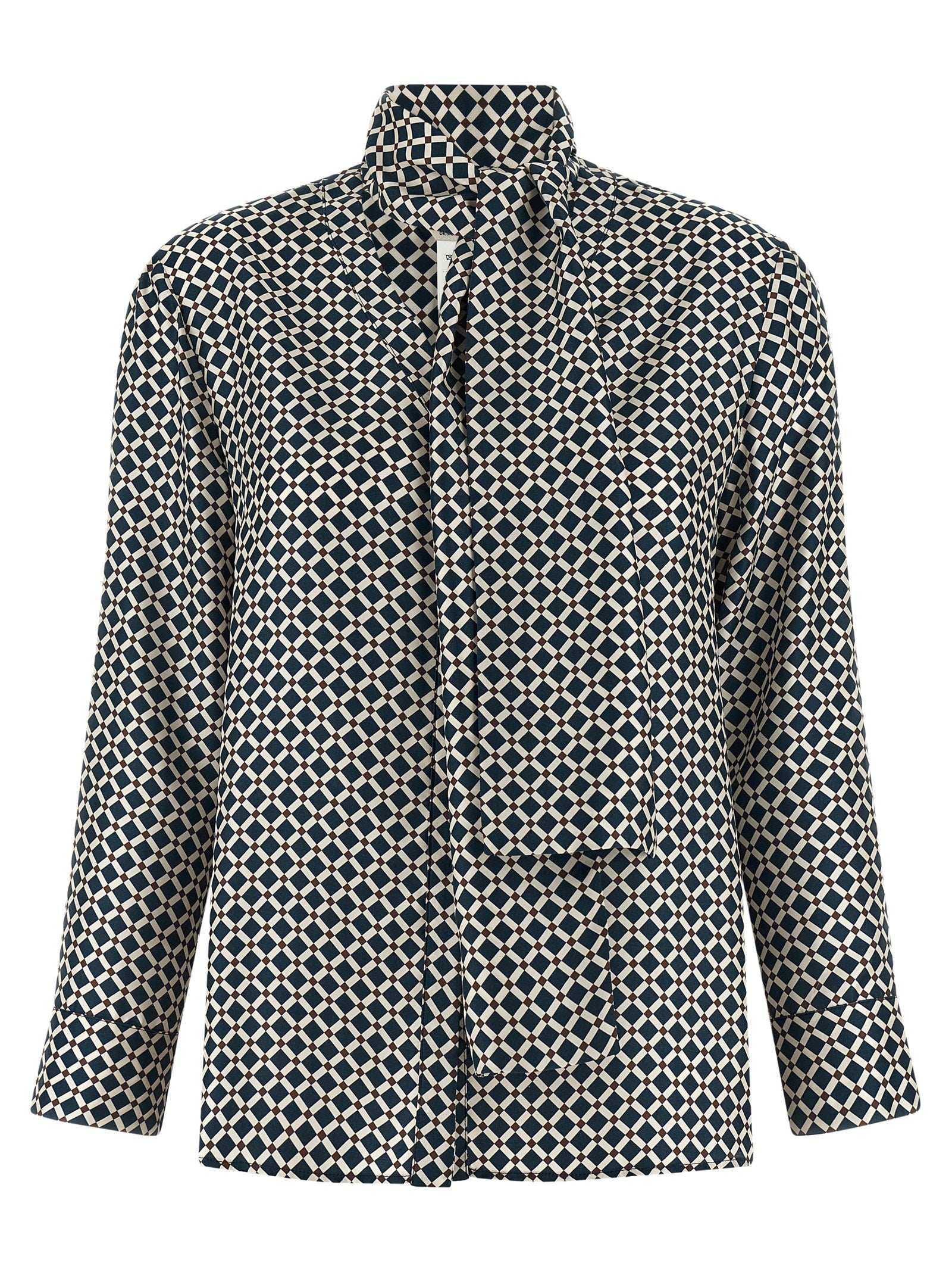 'S Max Mara 100% silk twill blouse in navy