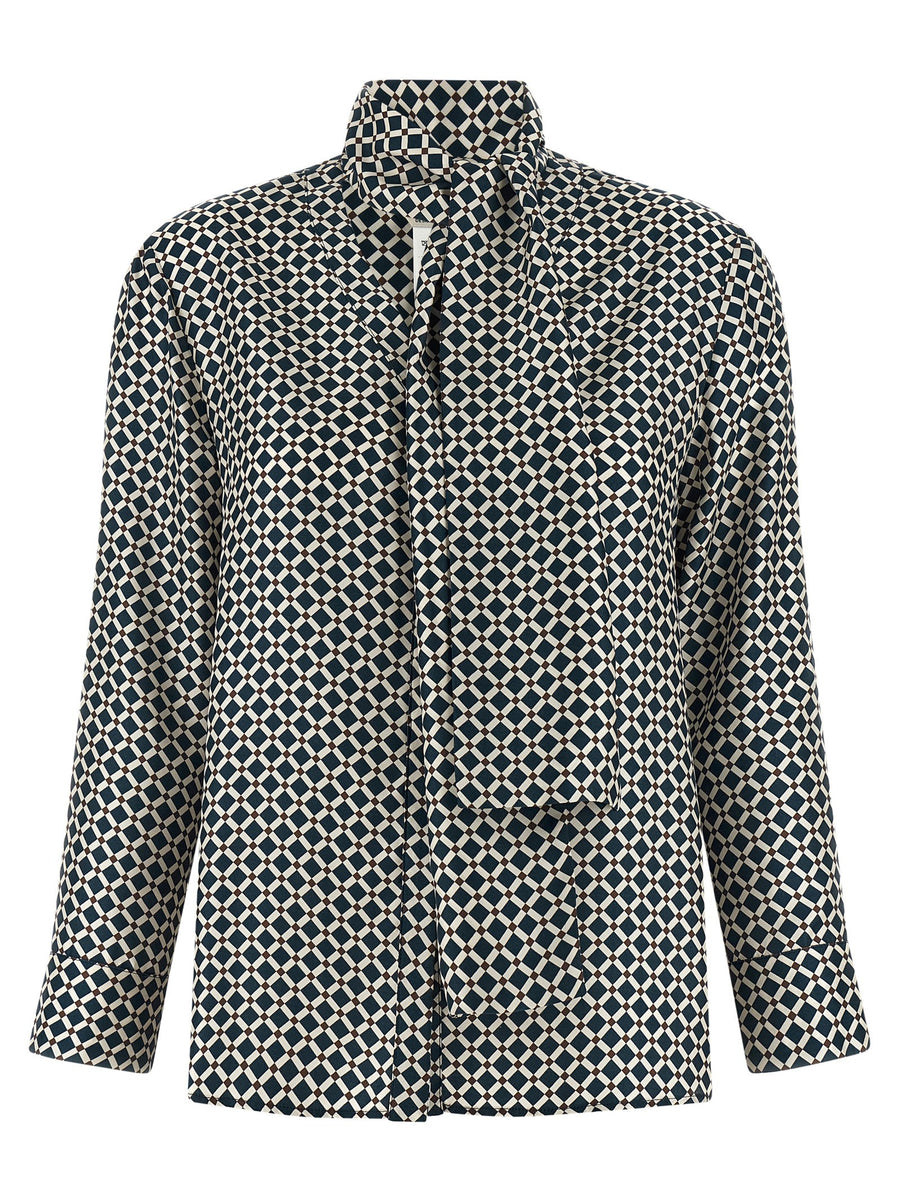 'S Max Mara 100% silk twill blouse in navy