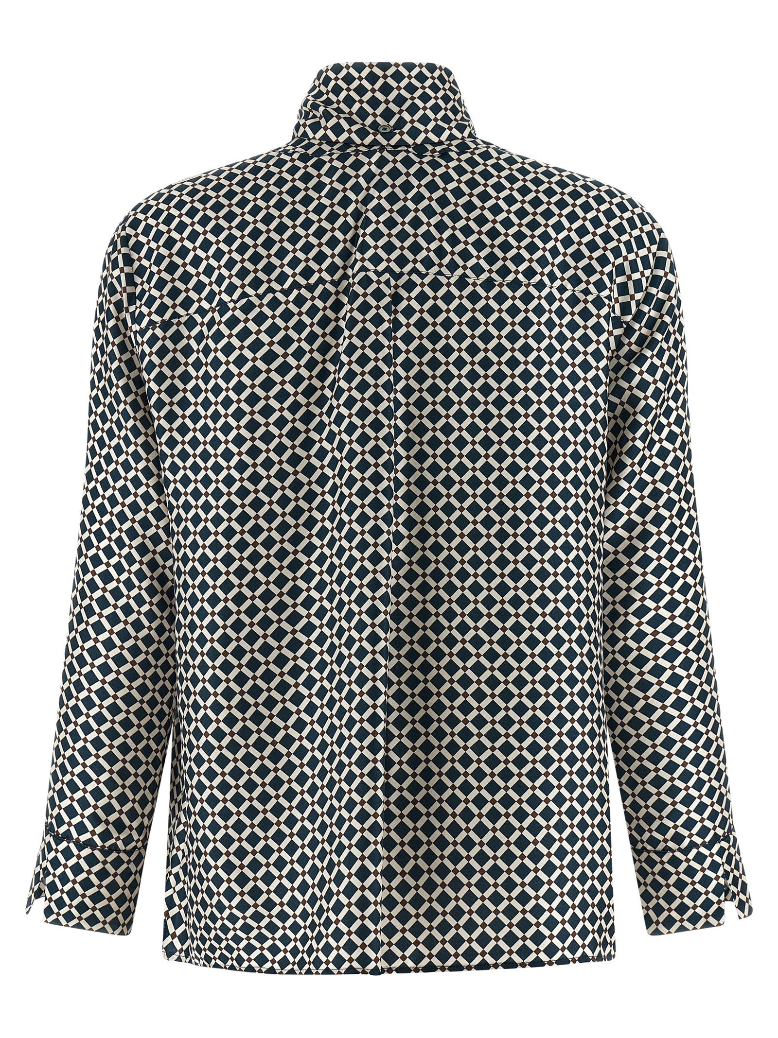'S Max Mara 100% silk twill blouse in navy — view 3