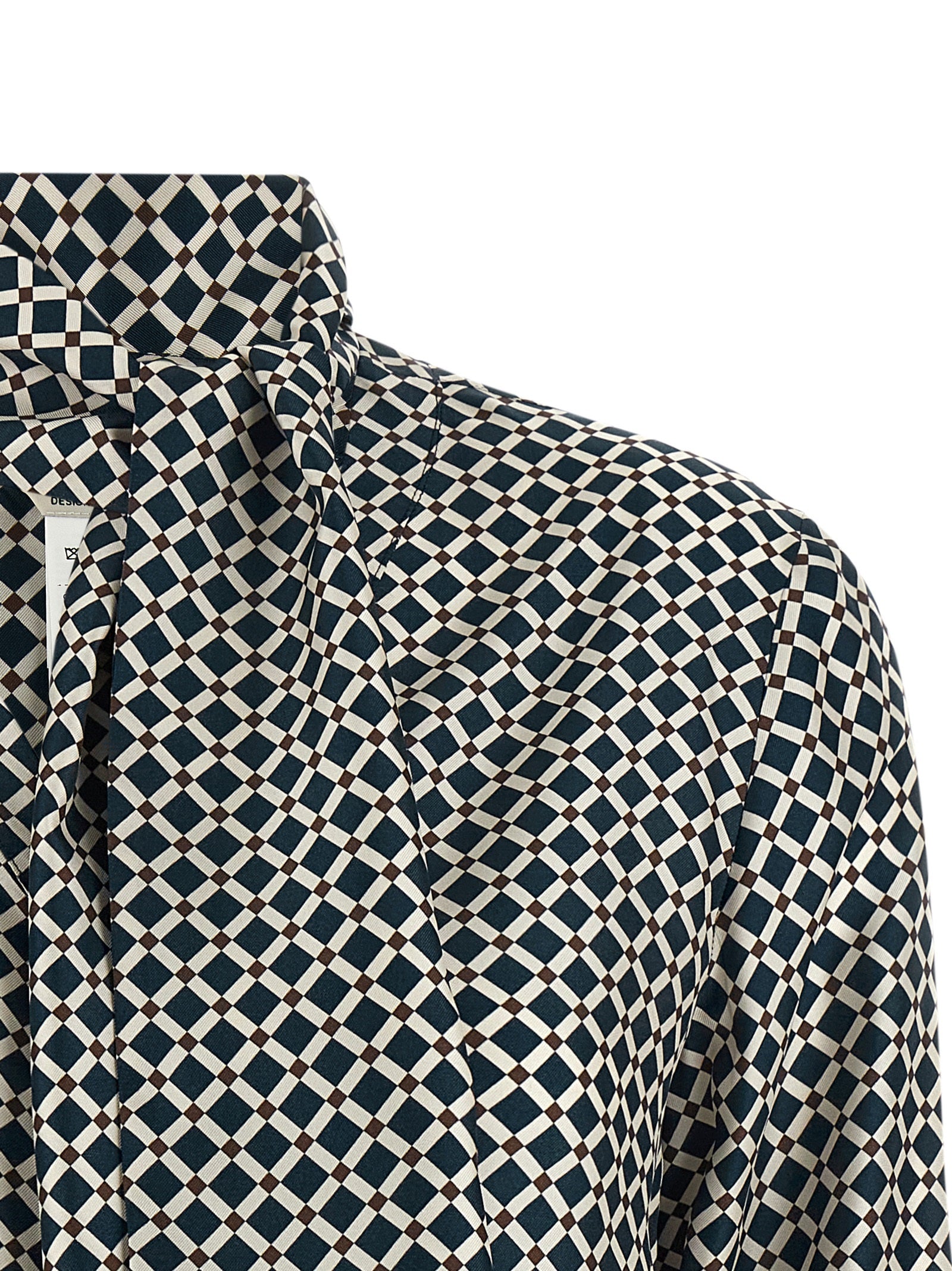 'S Max Mara 100% silk twill blouse in navy — view 4
