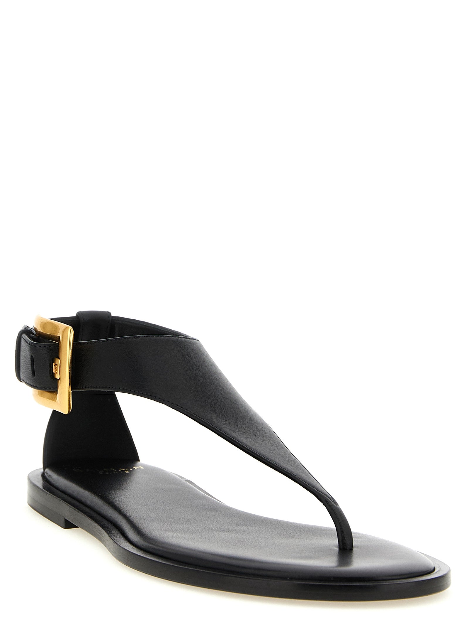 Balmain 100% lamb leather sandal in black — view 2