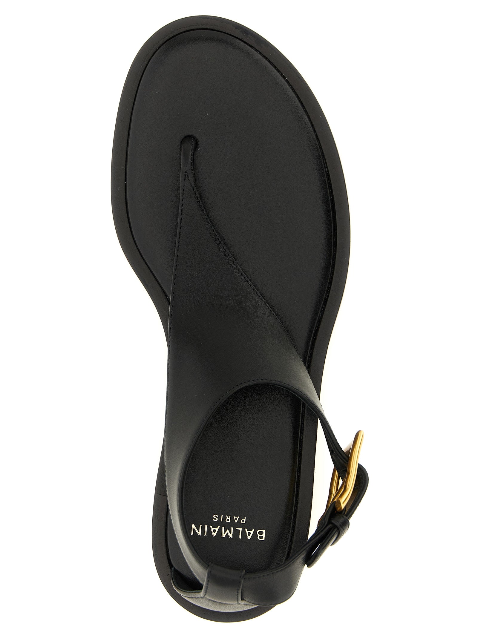 Balmain 100% lamb leather sandal in black — view 4