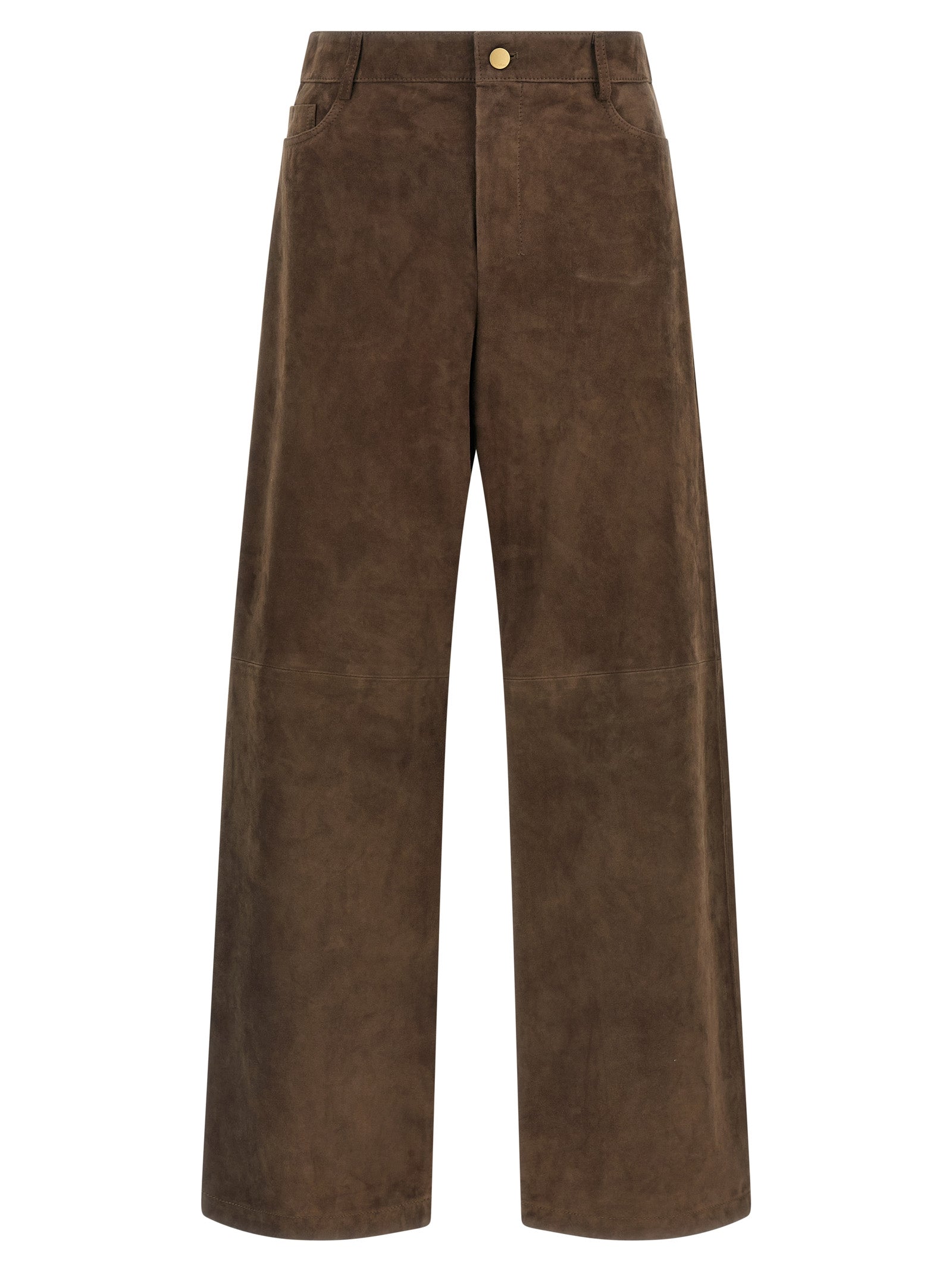 'S Max Mara 100% lamb leather trousers in brown