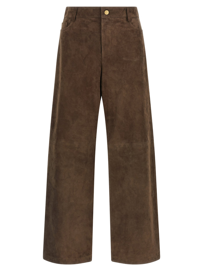 'S Max Mara 100% lamb leather trousers in brown